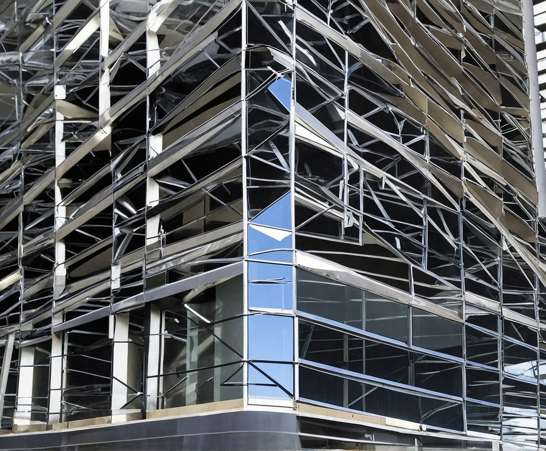 Estructura metálica en edificio corporativo