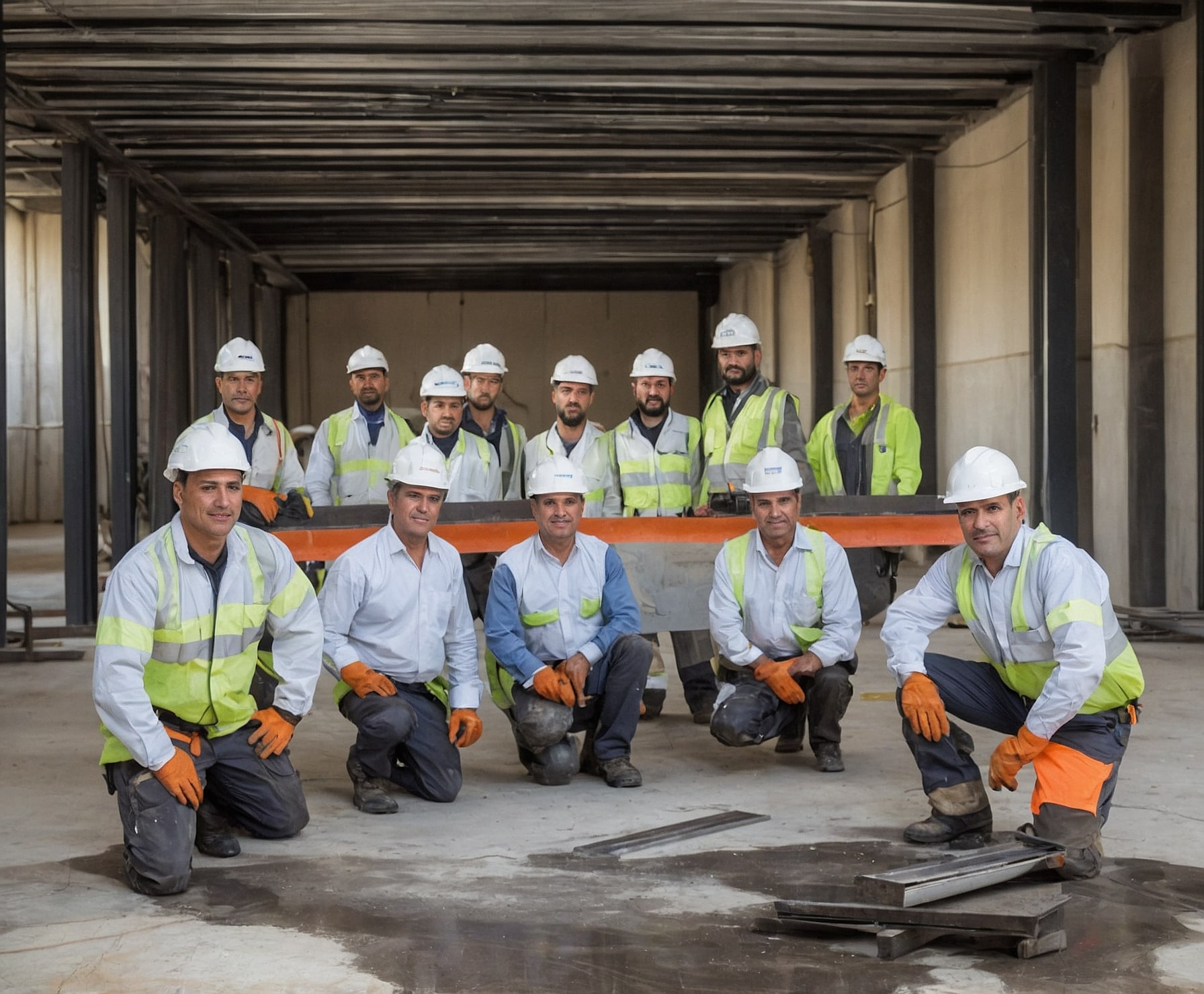 Estructura metálica en edificio comercial